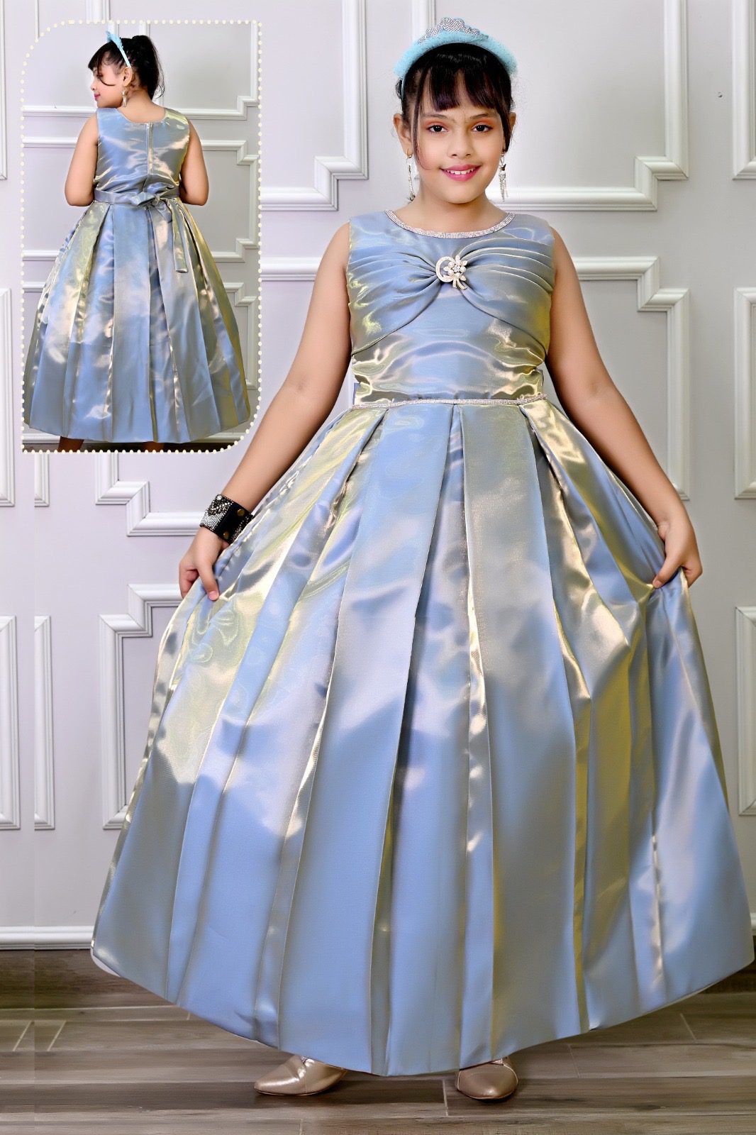 Pink satin gown for girls ( Age 8 - 16 yrs) (. 6 products ) - Image 2